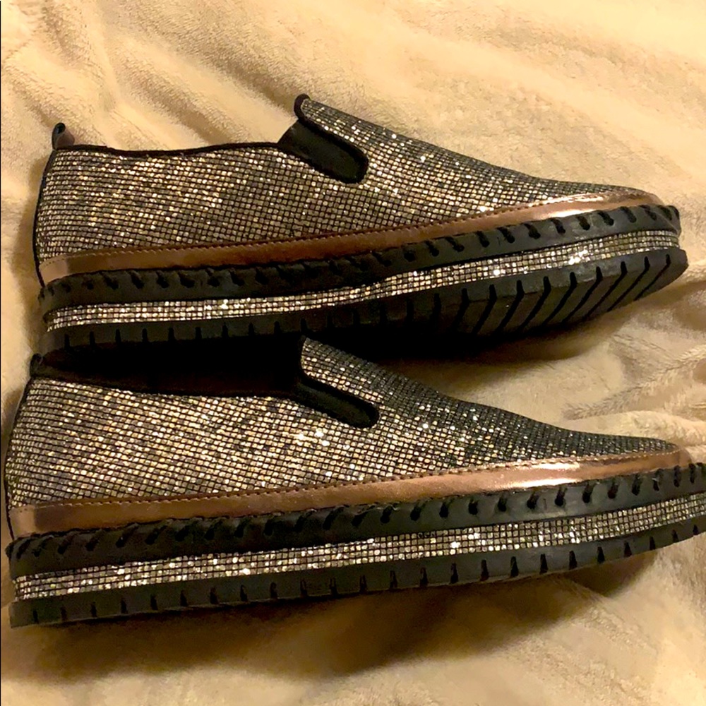 Shiny slip on loafers!!